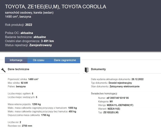Toyota Corolla cena 44034 przebieg: 3400, rok produkcji 2022 z Radzymin małe 137